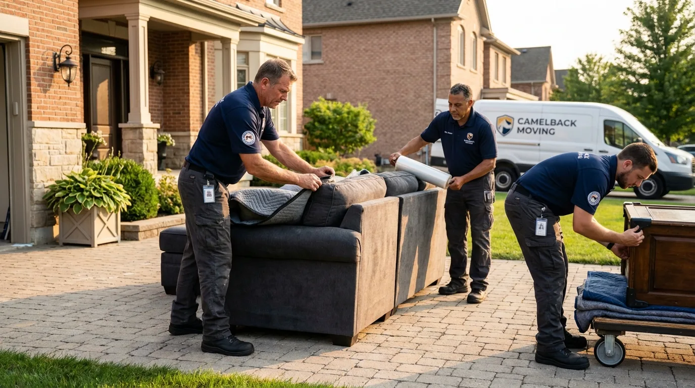 Large estate moving crew wrapping furniture in Buellton, CA